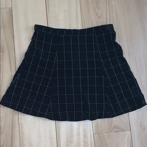 Black and White Plaid Flowy Skirt